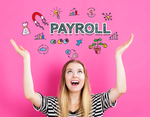 Payroll concept with woman — Stock Photo, Image