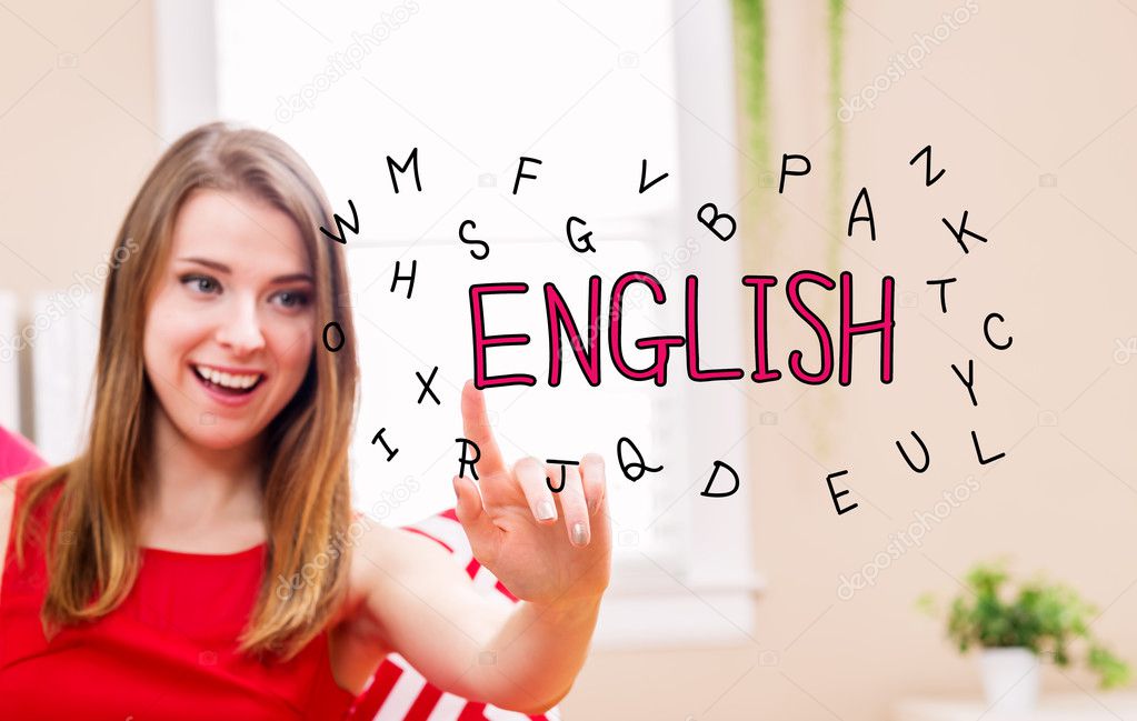 English concept with woman