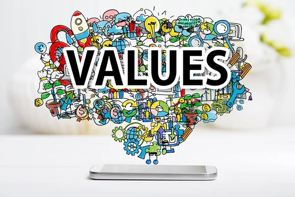 Values concept with smartphone — Stock Photo, Image