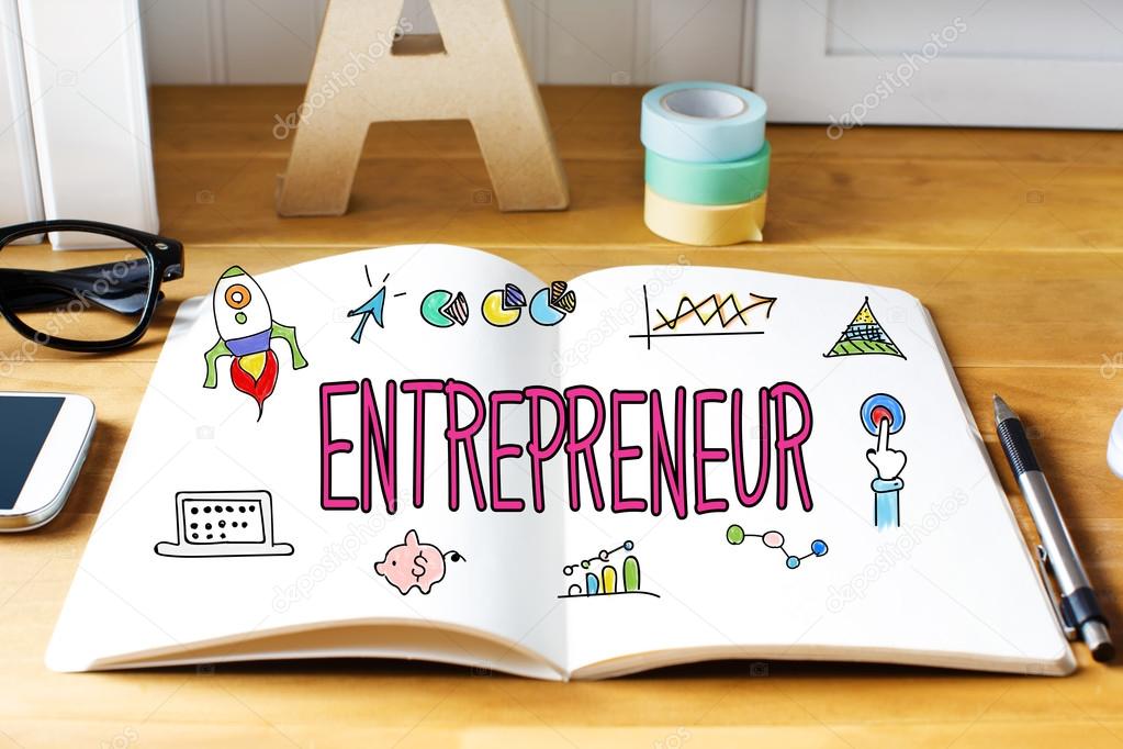 Entrepreneur concept with notebook 
