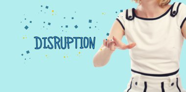 Disruption concept with young woman clipart