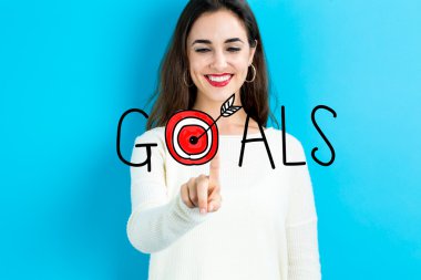 Goals concept with young woman clipart