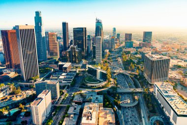 Los Angeles şehir merkezinin hava manzarası