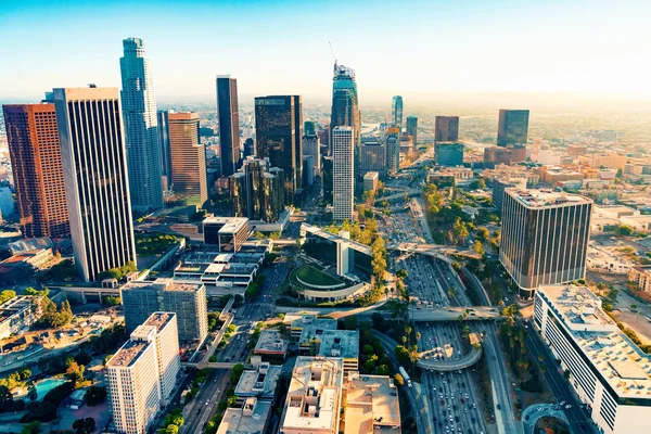 Luchtfoto van het centrum van Los Angeles — Stockfoto