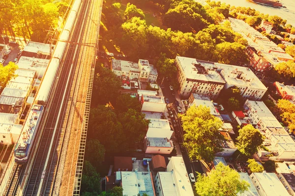 Grenzübergang Hell Gate Bridge trainen — Stockfoto