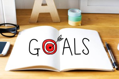 Goals concept with notebook  clipart