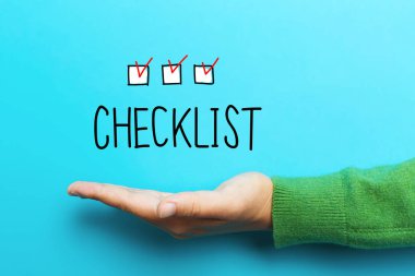 Checklist concept with hand  clipart