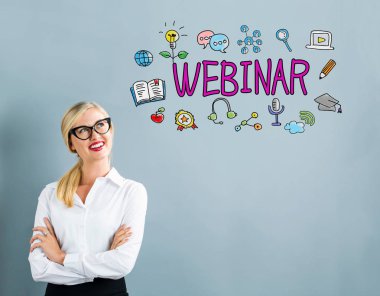 İş kadını metinle Webinar