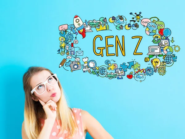 Gen Z concept with young woman — Stock Photo, Image