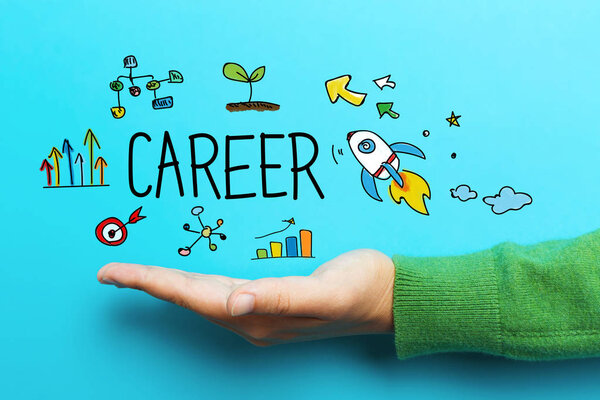 Career concept with hand 