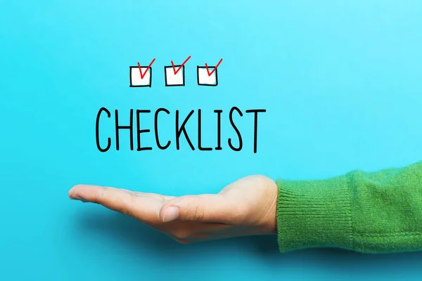 Checklist concept with hand — Stock Photo, Image