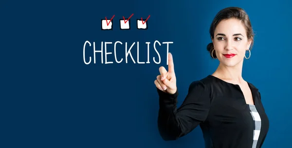 Checklist concept with business woman — Stock Photo, Image