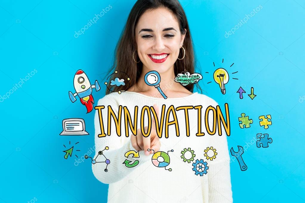 Innovation concept with young woman