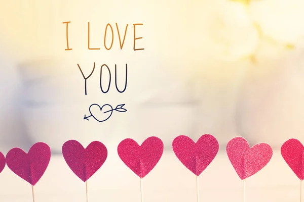 I Love You message with small red hearts — Stock Photo, Image