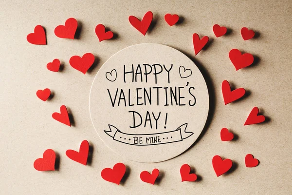 Happy Valentines Day bericht met kleine harten — Stockfoto