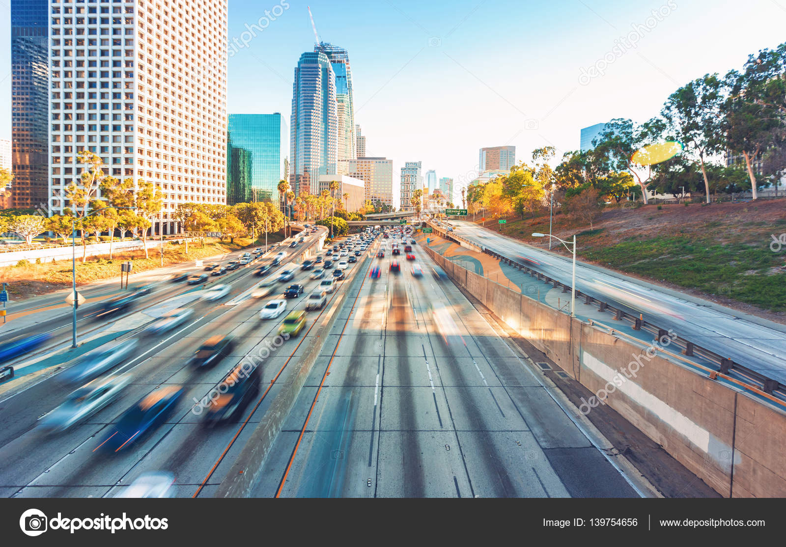Pictures los angeles traffic View of Los Angeles highway rush hour