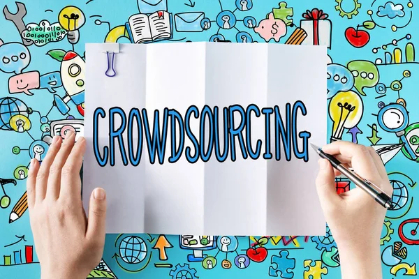 Crowdsourcing-Text mit den Händen — Stockfoto