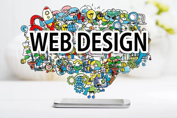 Concetto di web design con smartphone — Foto Stock