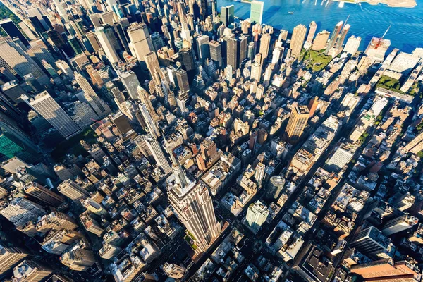 Luchtfoto van Midtown Manhattan New York City — Stockfoto