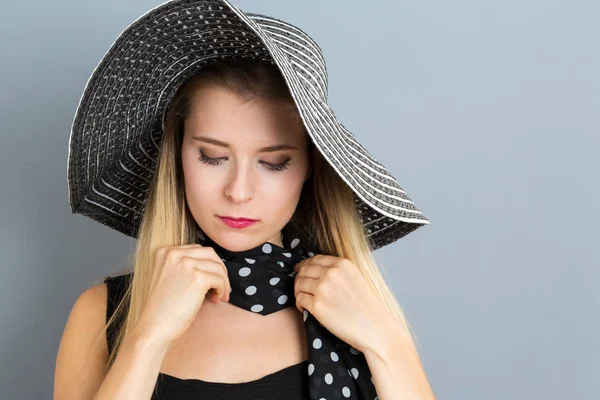 Young woman wearing a hat — Stock Photo, Image