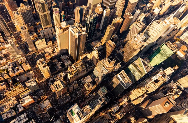Vista aérea de Times Square New York CIty ao pôr-do-sol — Fotografia de Stock