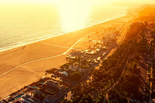 Santa Monica beach from above — Stock Photo, Image