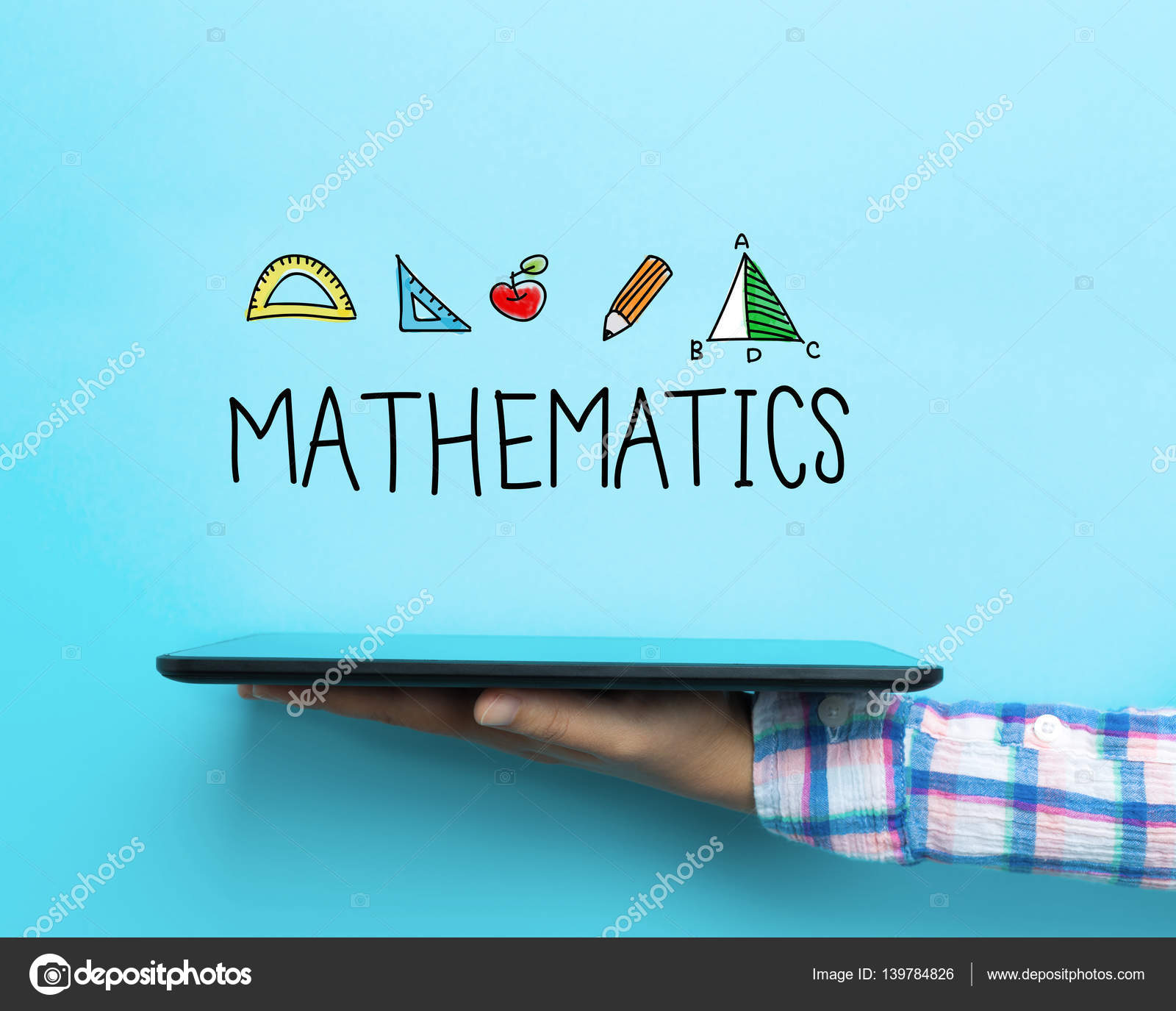 Mathematics concept with a tablet Stock Photo by ©Melpomene 139784826