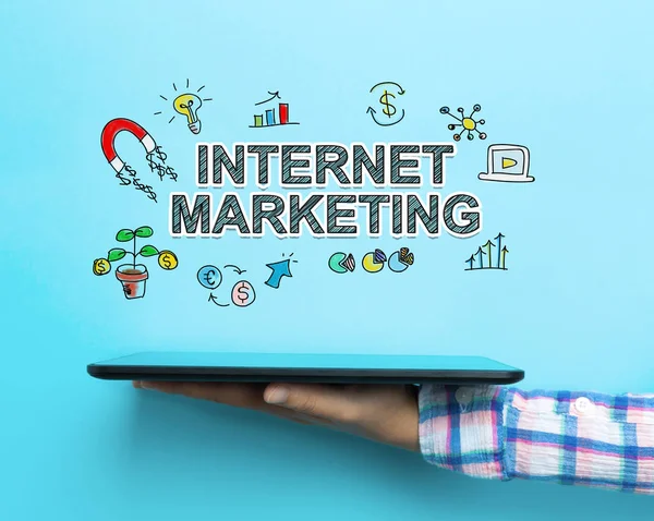 Internet Marketing concept met een tablet — Stockfoto