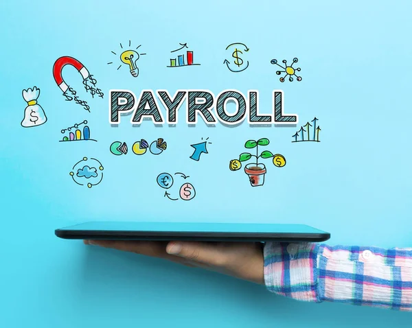 Payroll concept met een tablet — Stockfoto