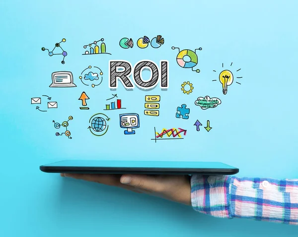 ROI konceptu s tabletem — Stock fotografie