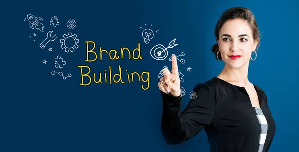 Brand Building concetto con donna d'affari — Foto Stock