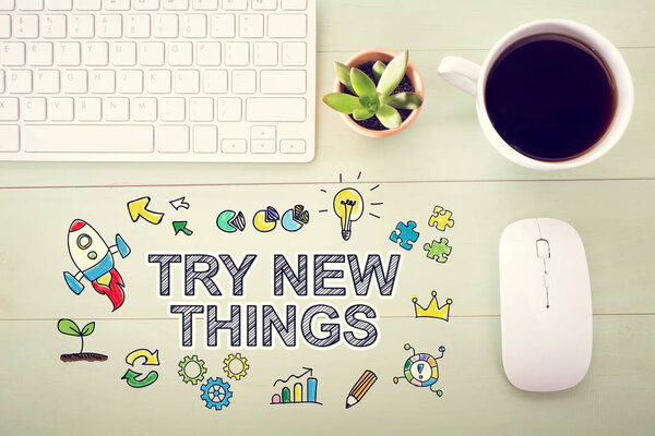 Try New Things concept with workstation