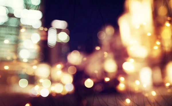 Defokussierte Stadt Hintergrundszene in der Nacht — Stockfoto