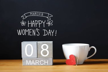 Women Day message with cup clipart