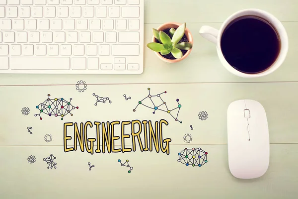 Concepto de ingeniería con estación de trabajo —  Fotos de Stock
