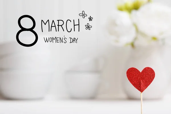 Mensaje del Día de la Mujer con corazón — Foto de Stock