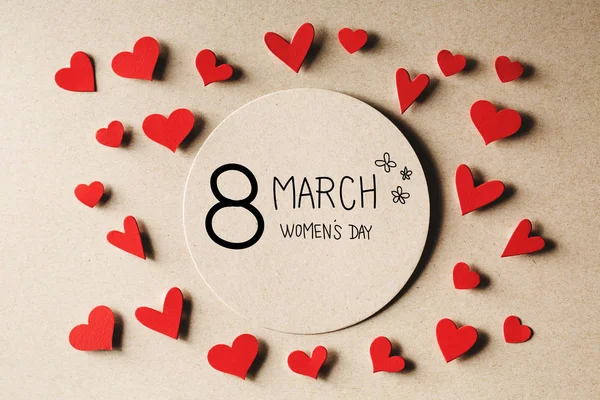 Women Day message with hearts — Stock Photo, Image