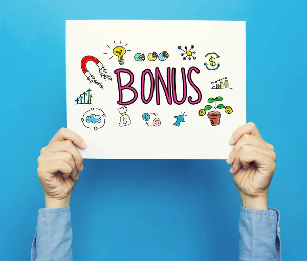 Testo bonus sul poster bianco — Foto Stock