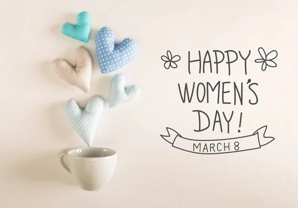 Μήνυμα ημέρα γυναικών με μαξιλάρια — Φωτογραφία Αρχείου