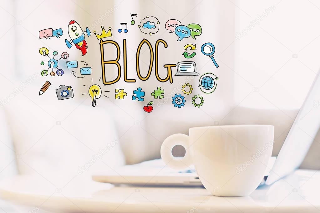 Blog concept with cup