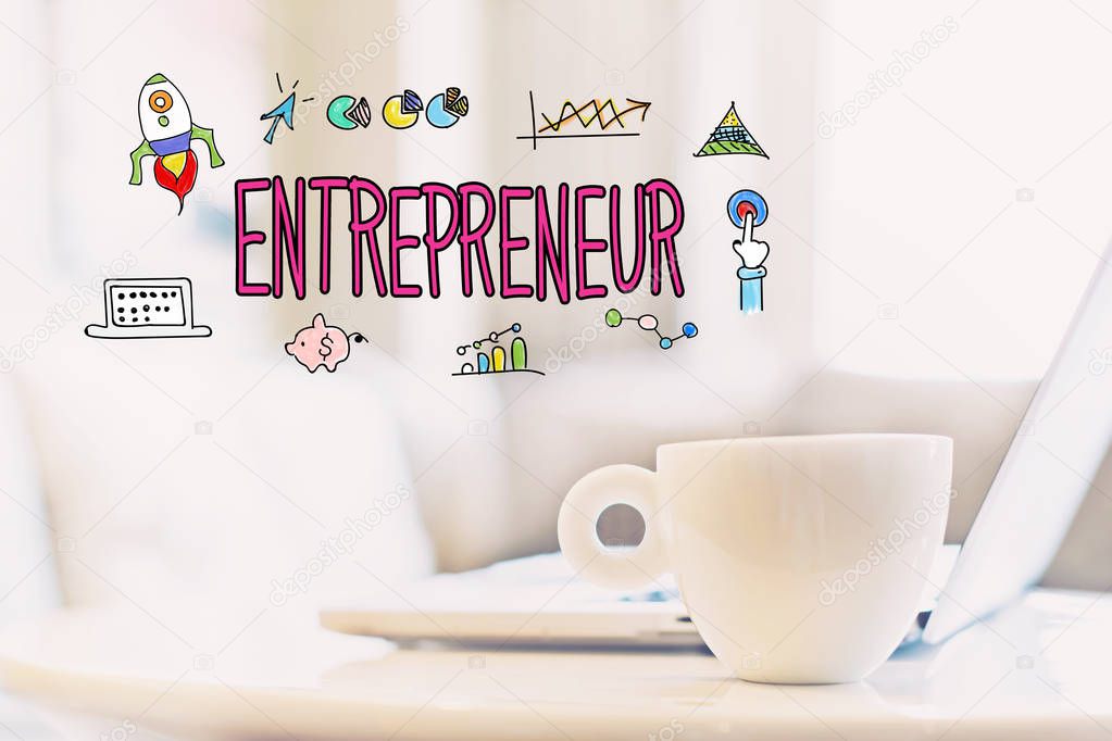 Entrepreneur concept with cup