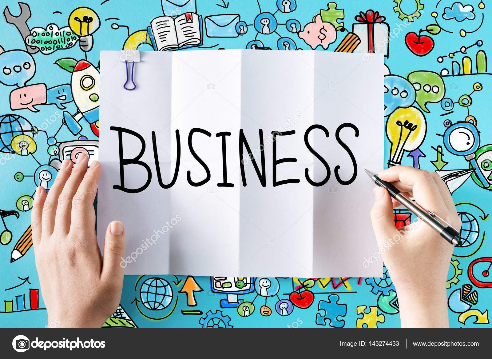 Business text with hands — Stock Photo © Melpomene #143274433