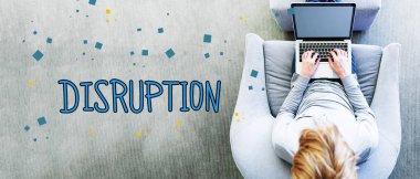 Disruption text with man clipart