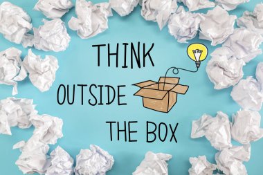 Dışarıda düşünüyorum kutusu metin 