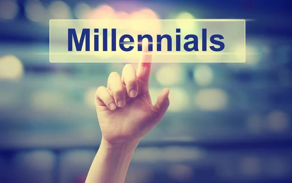 Concetto Millennials con mano — Foto Stock