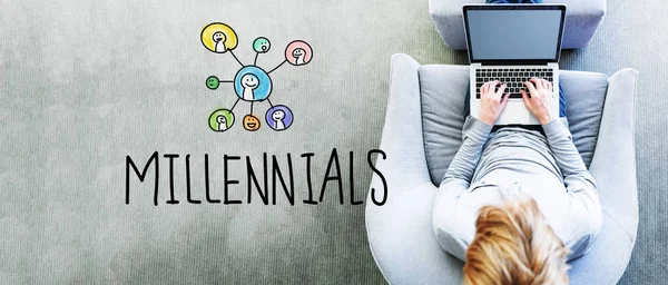 Millennials testo con l'uomo — Foto Stock