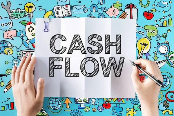 Cash Flow text with hands — Stock Photo, Image