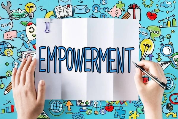 Empowerment-Text mit den Händen — Stockfoto