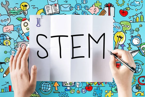 STEM text with hands — Stock Photo, Image