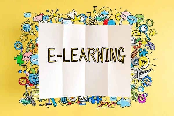 E-Learning tekst z ilustracjami — Zdjęcie stockowe